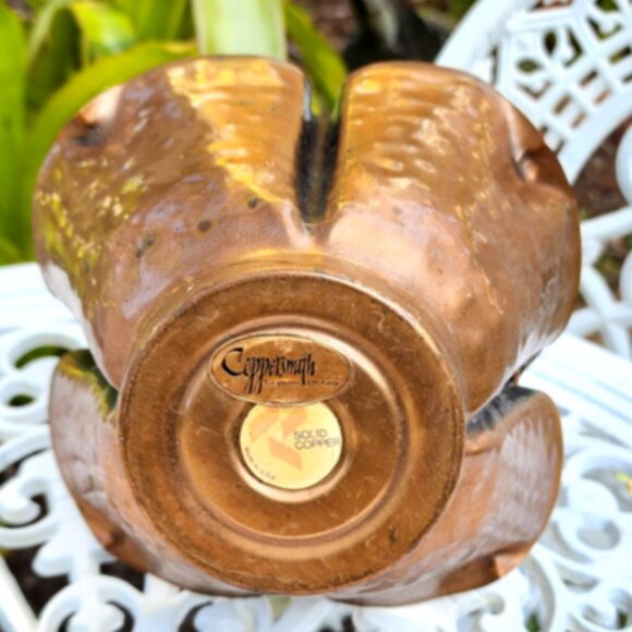 Vintage Coppersmith Treasures Of Time Hand Hammered Copper Basket 9”x13”. - Picture 8 of 9